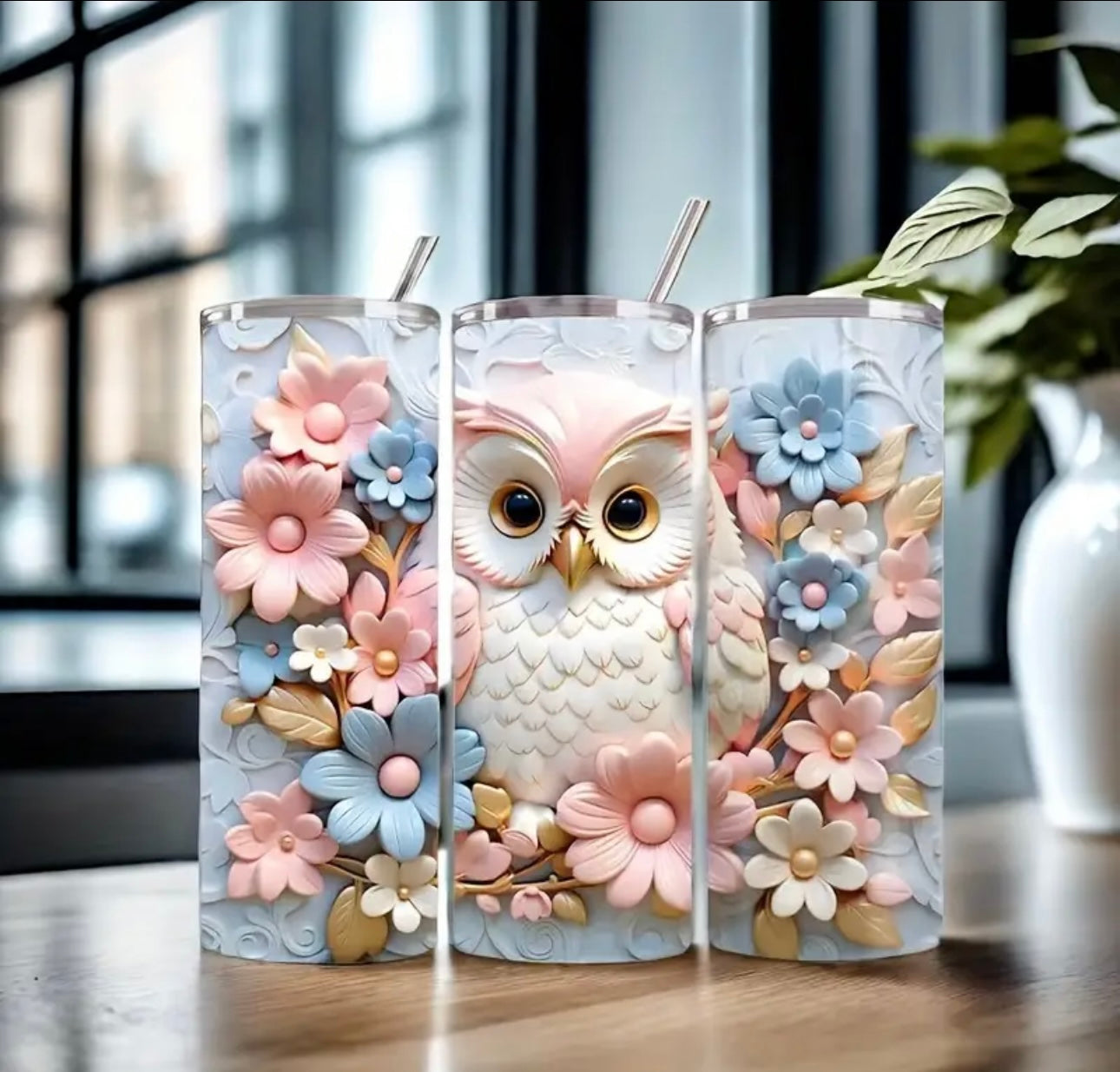 Floral Owl Tumbler